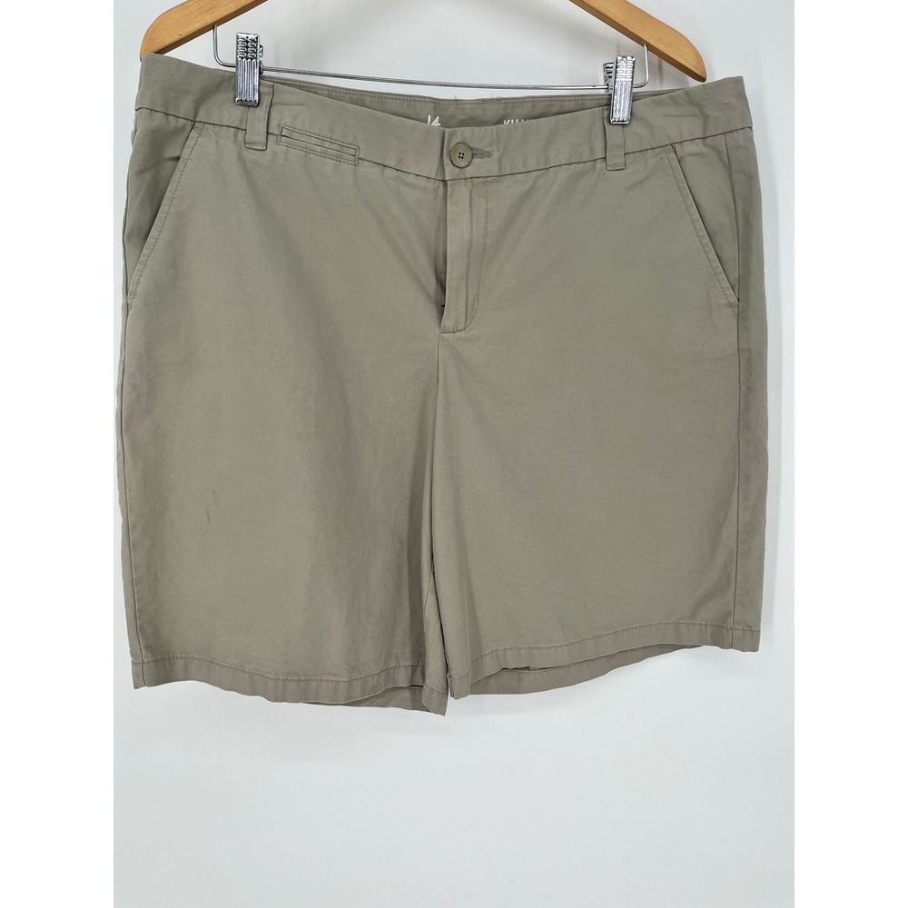 GAP Boyfriend Roll-Up Shorts Women 14 Tan Khaki Cotton Chino